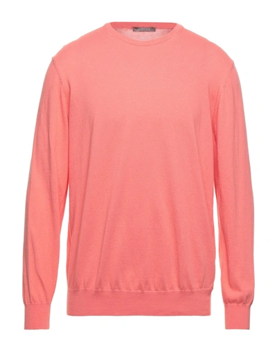 Shop Andrea Fenzi Man Sweater Coral Size 44 Cotton In Red