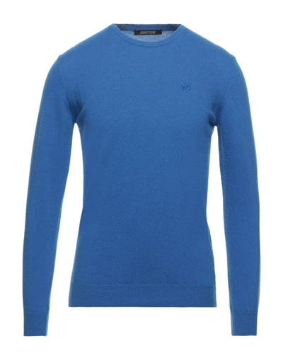 Shop Roberto Cavalli Sweaters In Blue