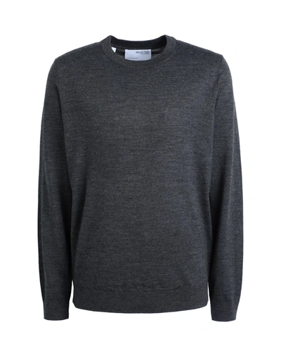 Shop Selected Homme Man Sweater Lead Size Xxl Polyester, Merino Wool In Grey