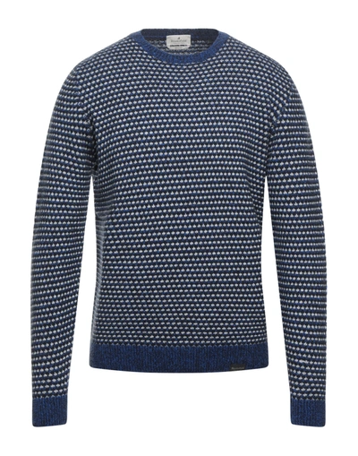 Shop Brooksfield Man Sweater Bright Blue Size 48 Virgin Wool, Polyamide, Viscose, Wool, Cashmere