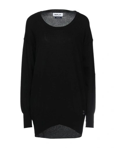 Replay Sweaters In Black
