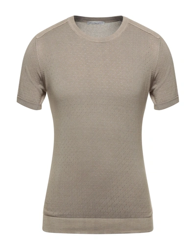 Shop Grey Daniele Alessandrini Man Sweater Khaki Size 40 Cotton In Beige