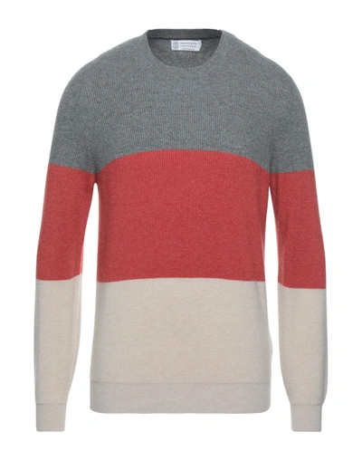 Shop Brunello Cucinelli Man Sweater Lead Size 40 Cashmere In Grey