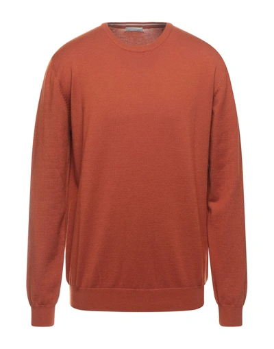 Shop Sseinse Man Sweater Rust Size S Viscose, Nylon In Red