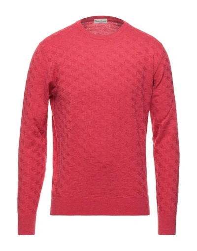 Shop Cashmere Company Man Sweater Coral Size 46 Wool, Cashmere, Nylon, Silk In Red
