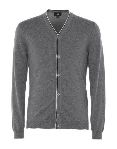 Shop Dunhill Man Cardigan Grey Size Xl Wool, Cashmere, Mulberry Silk