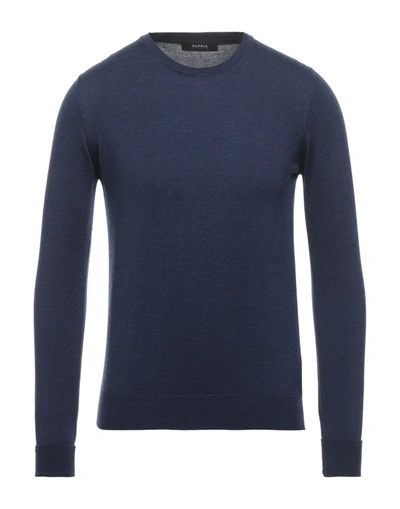 Shop Alpha Studio Sweaters In Blue