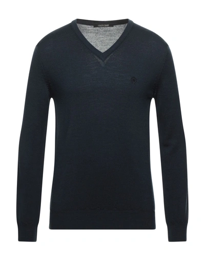 Shop Roberto Cavalli Sweaters In Dark Blue