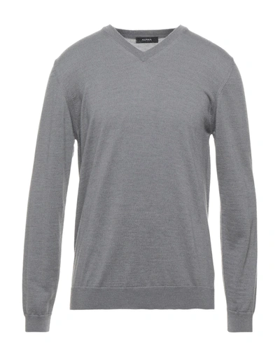 Shop Alpha Studio Man Sweater Grey Size 38 Merino Wool