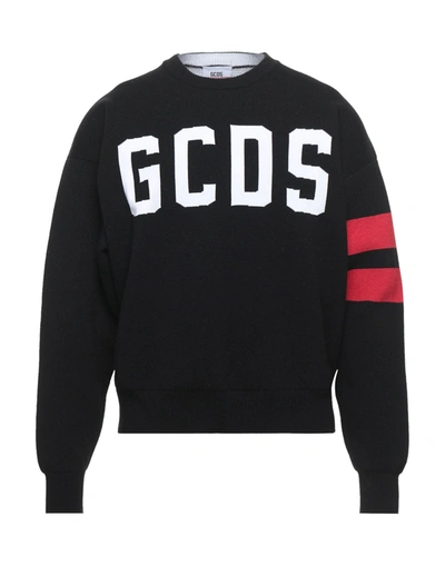 Shop Gcds Man Sweater Black Size M Polypropylene, Wool, Polyamide, Elastane
