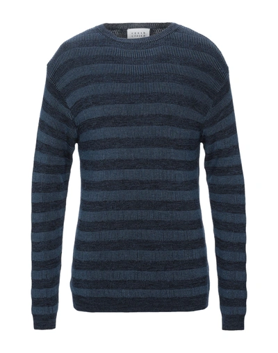 Shop Cesar Casier Man Sweater Blue Size Xl Merino Wool, Silk