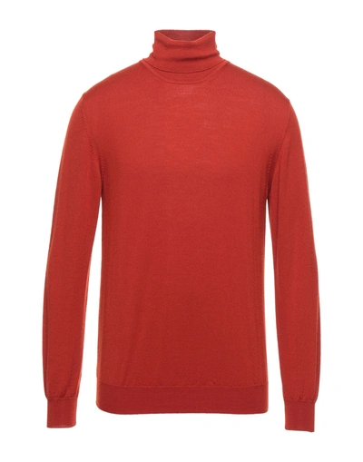 Shop Altea Man Turtleneck Rust Size Xl Virgin Wool In Red