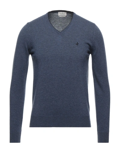 Shop Brooksfield Man Sweater Blue Size 36 Virgin Wool