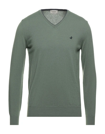 Shop Brooksfield Man Sweater Sage Green Size 48 Virgin Wool