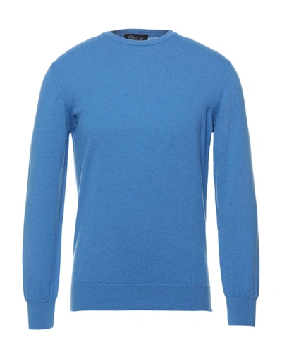 Shop Drumohr Man Sweater Pastel Blue Size 44 Wool, Cashmere