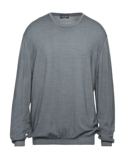 Shop Zanieri Man Sweater Lead Size 48 Wool In Grey