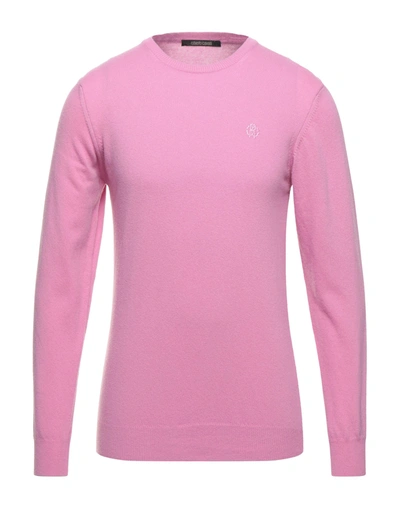 Shop Roberto Cavalli Man Sweater Pastel Pink Size L Wool, Cashmere