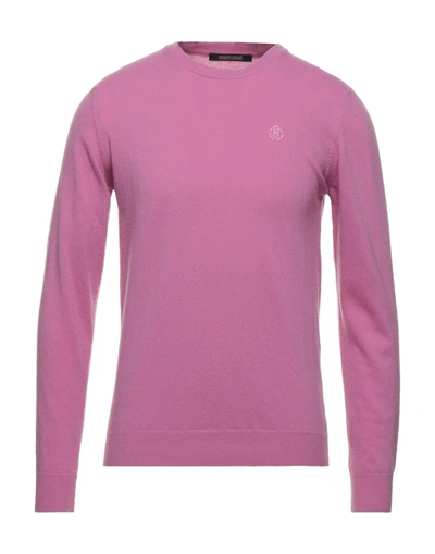 Shop Roberto Cavalli Man Sweater Pink Size Xxl Wool, Cashmere