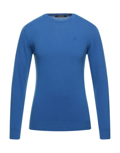 Shop Roberto Cavalli Man Sweater Blue Size L Wool, Cashmere