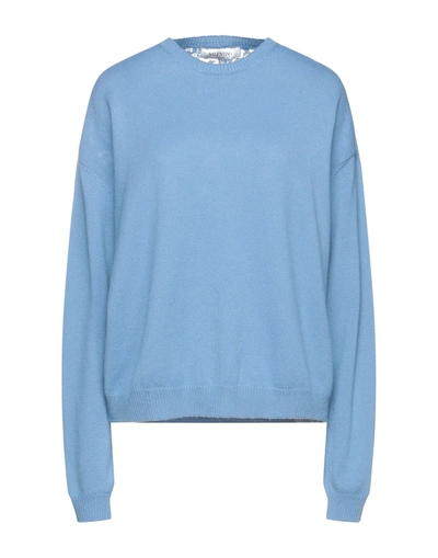 Shop Valentino Garavani Woman Sweater Pastel Blue Size M Virgin Wool, Cashmere, Cotton
