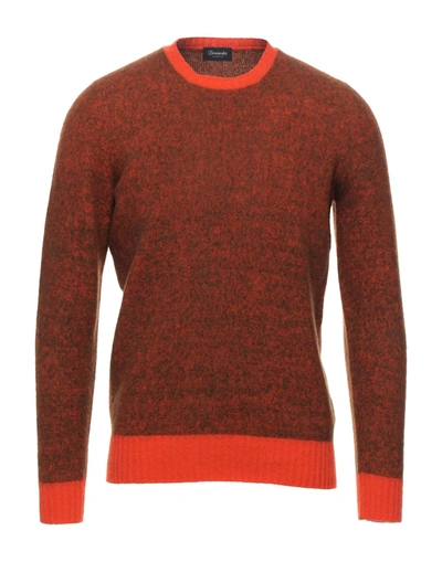 Shop Drumohr Man Sweater Orange Size 42 Lambswool