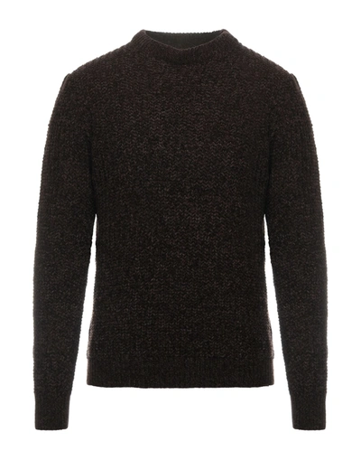Shop Gazzarrini Man Sweater Dark Brown Size Xl Acrylic, Wool