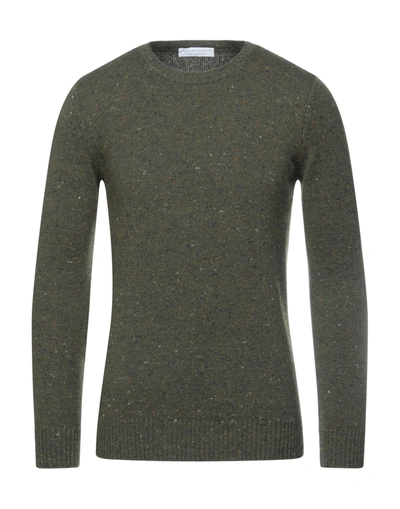 Shop Filippo De Laurentiis Man Sweater Military Green Size 46 Lambswool, Cashmere, Polyamide