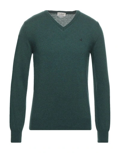 Shop Brooksfield Man Sweater Deep Jade Size 36 Virgin Wool In Green