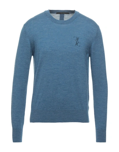 Shop Billionaire Man Sweater Slate Blue Size 3xl Virgin Wool
