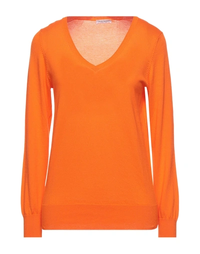 Shop Gran Sasso Woman Sweater Orange Size 10 Cotton