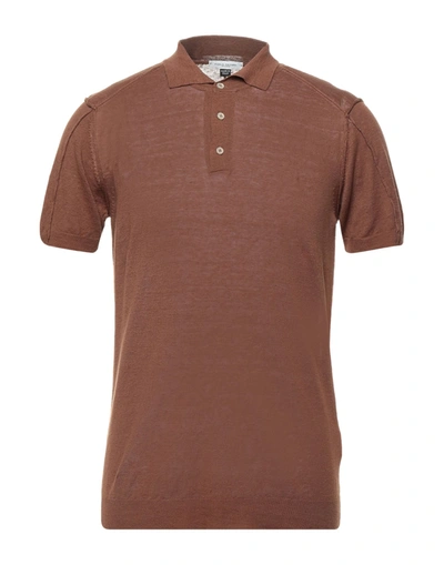 Shop Paolo Pecora Man Sweater Brown Size M Linen, Cotton