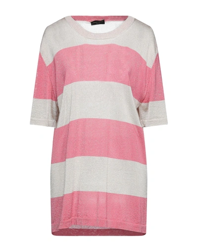 Shop Roberto Collina Woman Sweater Fuchsia Size M Viscose, Metallic Polyester In Pink