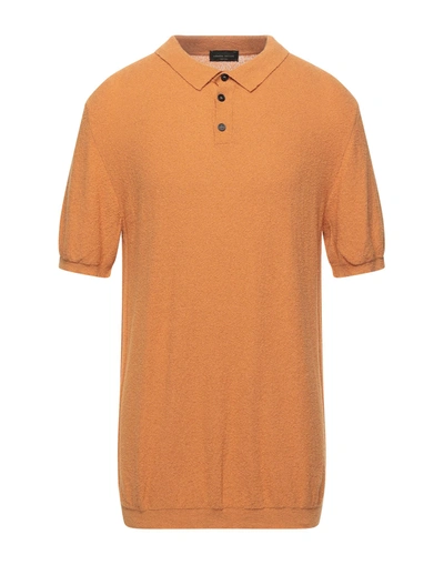 Shop Roberto Collina Man Sweater Apricot Size 44 Cotton, Polyamide In Orange