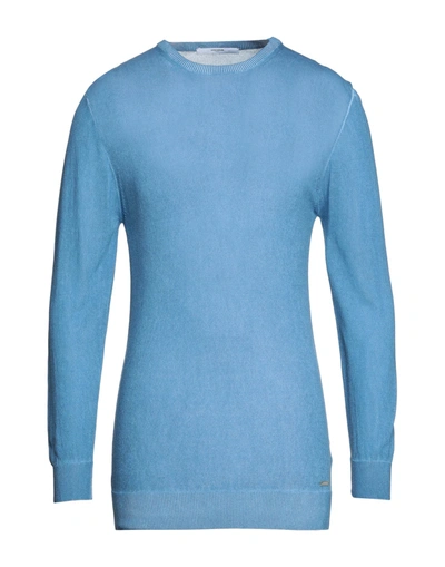 Shop Takeshy Kurosawa Man Sweater Slate Blue Size Xxl Cotton