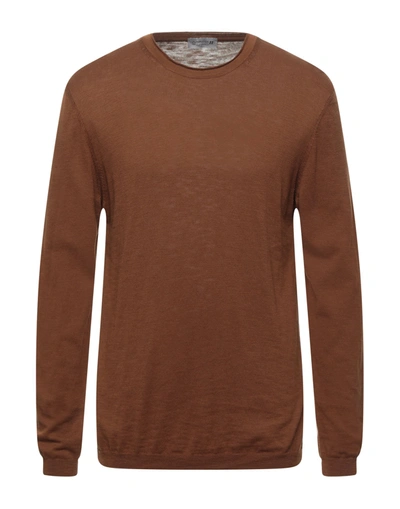 Shop Daniele Alessandrini Homme Man Sweater Brown Size 38 Cotton