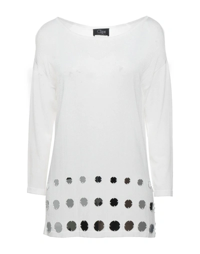 Shop Clips Woman Sweater White Size S Viscose, Polyamide