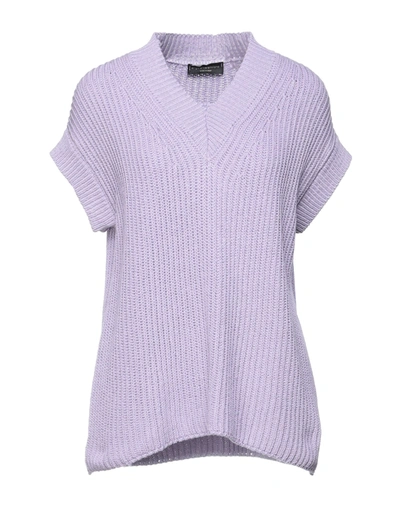 Shop Angela Mele Milano Woman Sweater Lilac Size Onesize Acrylic, Cotton In Purple