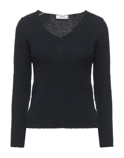 Shop Alpha Studio Woman Sweater Midnight Blue Size 8 Polyamide, Cotton, Viscose, Elastane