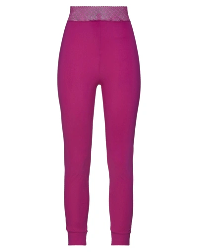 Shop High Woman Leggings Mauve Size 2 Nylon, Elastane In Purple