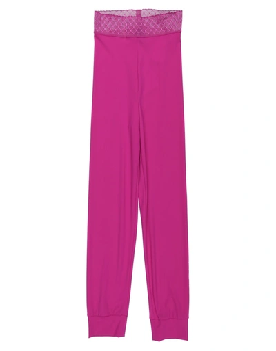 Shop High Woman Leggings Fuchsia Size 4 Nylon, Elastane In Pink