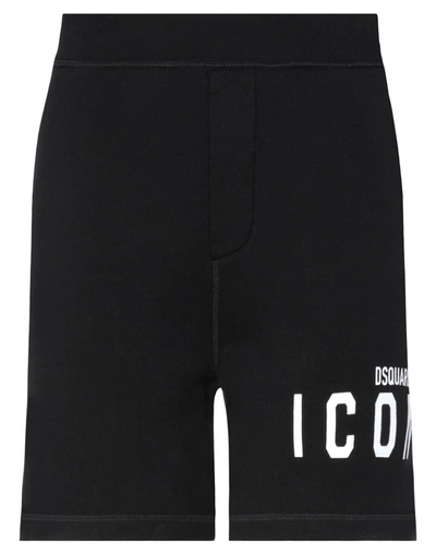 Shop Dsquared2 Man Shorts & Bermuda Shorts Black Size Xl Cotton, Elastane