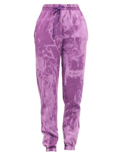 Shop Ireneisgood Woman Pants Purple Size S Cotton