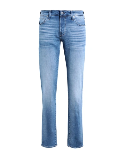 Shop Jack & Jones Man Jeans Blue Size 33w-32l Cotton, Organic Cotton, Elastomultiester, Elastane