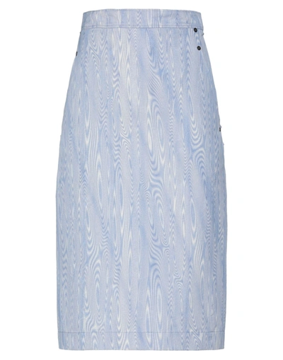 Shop Rochas Woman Midi Skirt Sky Blue Size 6 Polyester