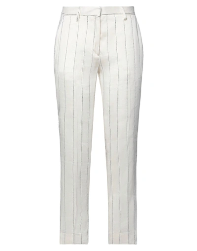 Shop Brian Dales Woman Pants Ivory Size 4 Linen, Viscose In White