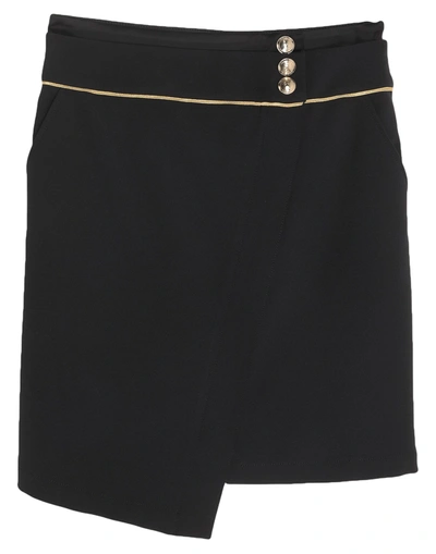 Shop Patrizia Pepe Woman Mini Skirt Black Size 2 Polyester, Viscose, Elastane, Polyamide, Acetate