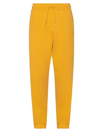 Shop Bel-air Athletics Man Pants Ocher Size M Cotton In Yellow
