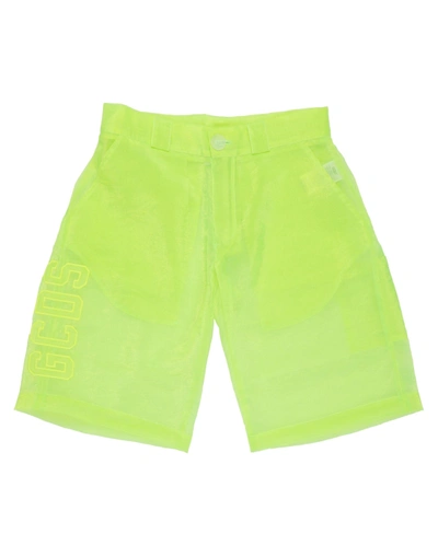 Shop Gcds Man Shorts & Bermuda Shorts Acid Green Size L Polyamide, Polyester