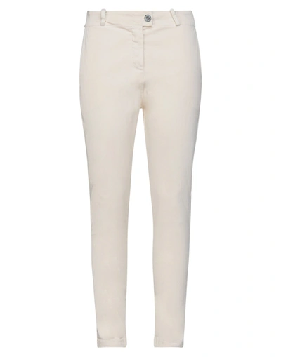 Shop Le Streghe Woman Pants Ivory Size S Cotton, Elastane In White