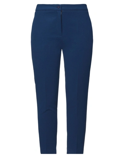 Shop Rossopuro Woman Pants Midnight Blue Size L Polyester, Elastane